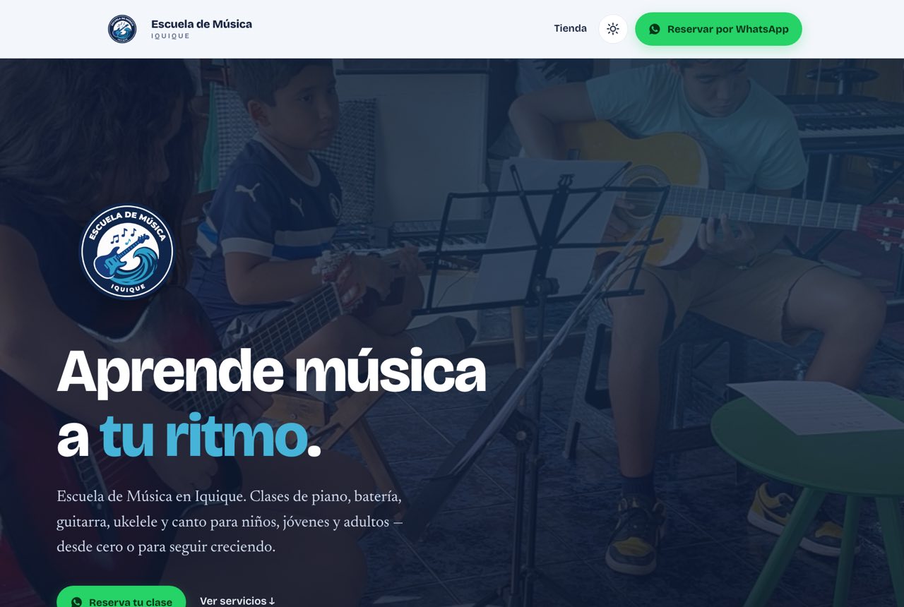 Sitio web de Escuela de Música Iquique